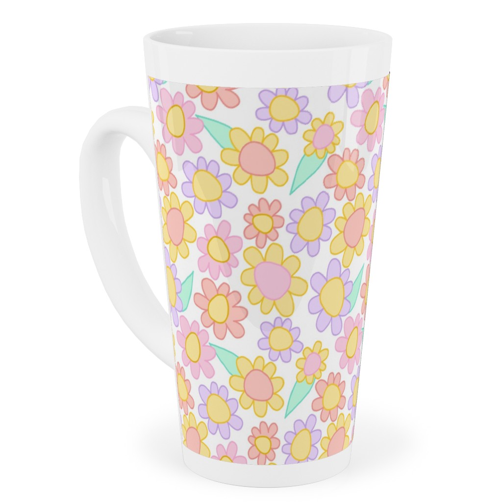 Nicola Unicorn Flowers Tall Latte Mug, 17oz, Multicolor