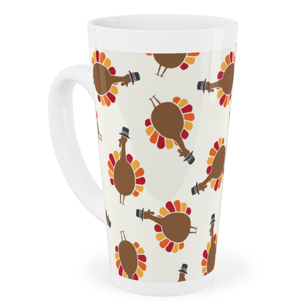 Turkey Toss - Cream Tall Latte Mug, 17oz, Brown, Brown