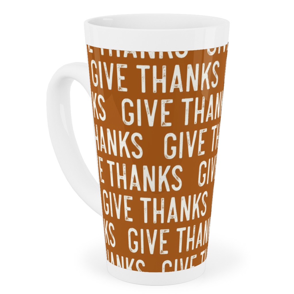Give Thanks Tall Latte Mug, 17oz, Orange, Earth