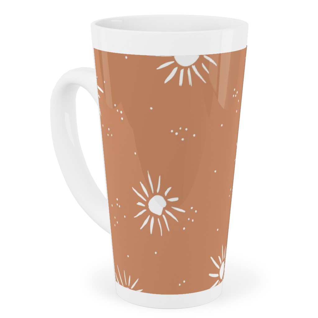 Seventies Retro Style Sunshine Tall Latte Mug, 17oz, Orange, Pueblo