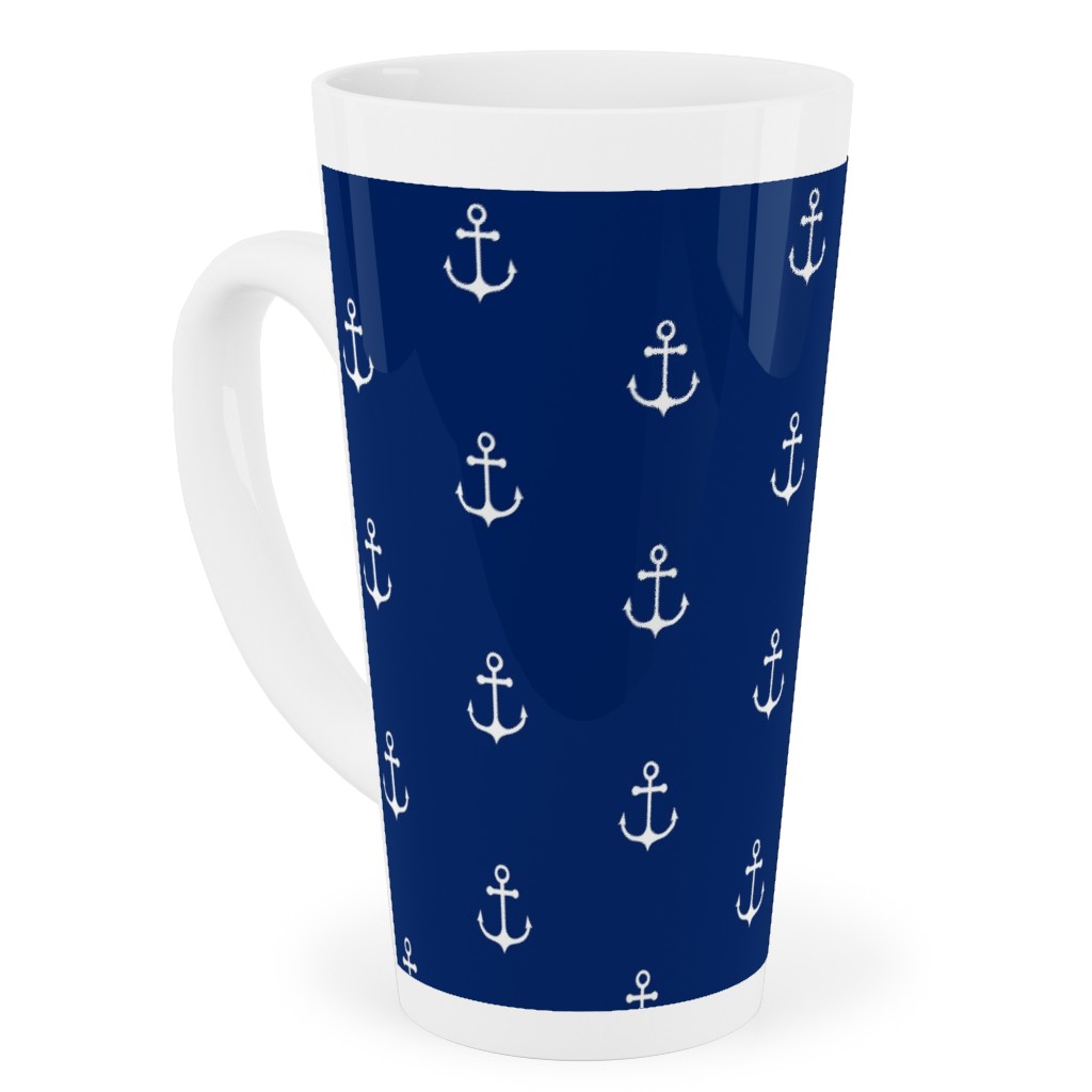 Anchor - Cobalt Blue Tall Latte Mug, 17oz, Blue