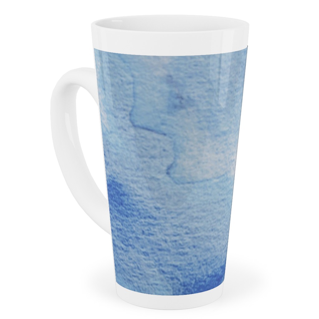 Watercolor Rorscharch - Blue Tall Latte Mug, 17oz, Blue