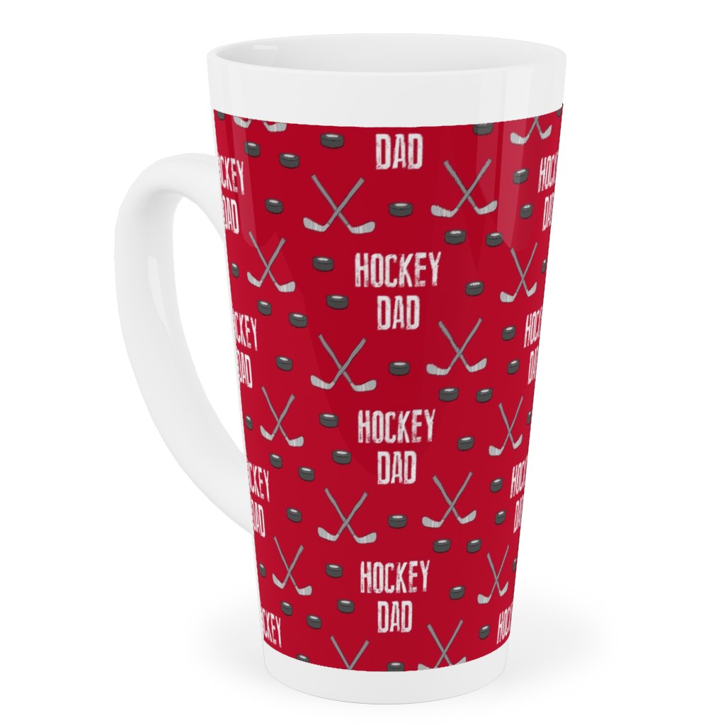 Hockey Dad - Red Tall Latte Mug, 17oz, Red