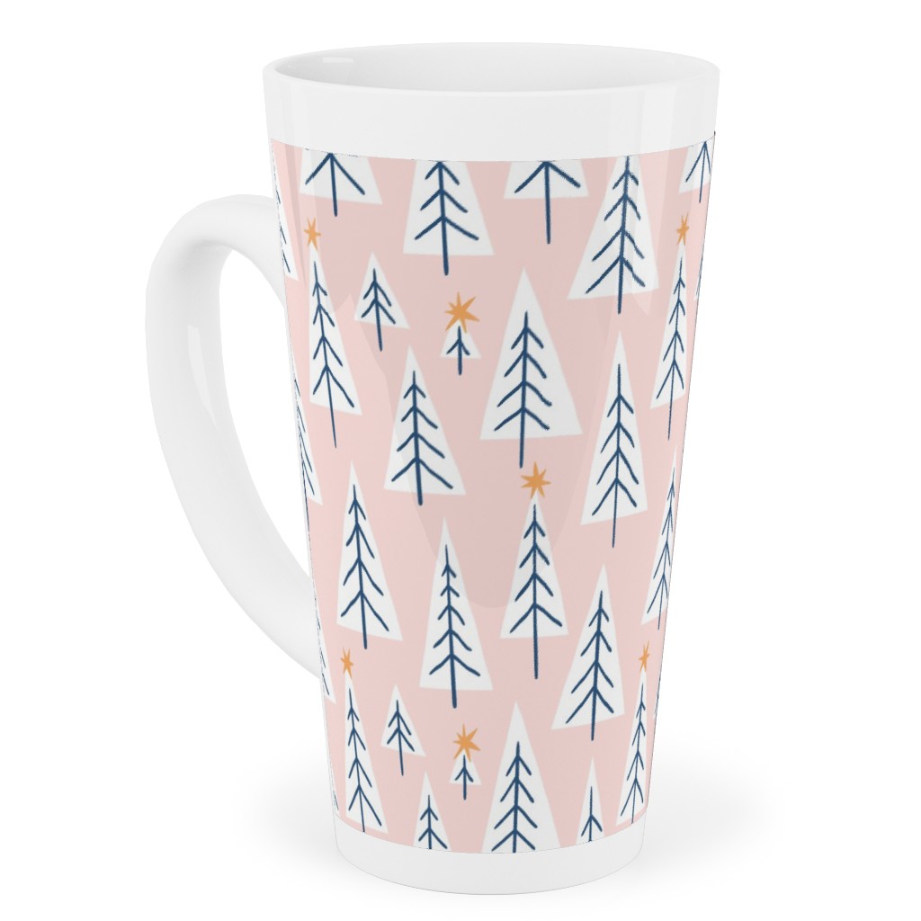 Christmas Forest - Pink Tall Latte Mug, 17oz, Pink