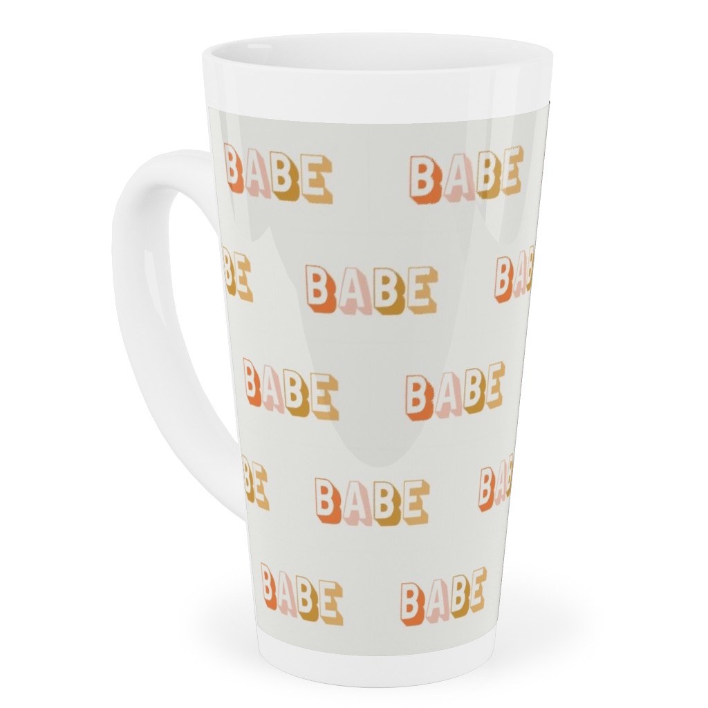 Babe - Typography - Neutral Tall Latte Mug, 17oz, Yellow, Classic Yellow
