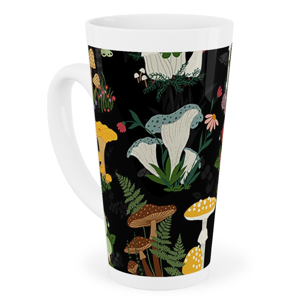 Mushroom Garden - Multi Tall Latte Mug, 17oz, Multicolor
