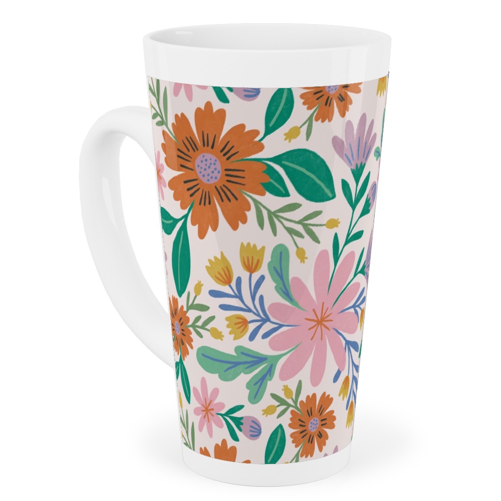 Pink And Gold Floral Mugs