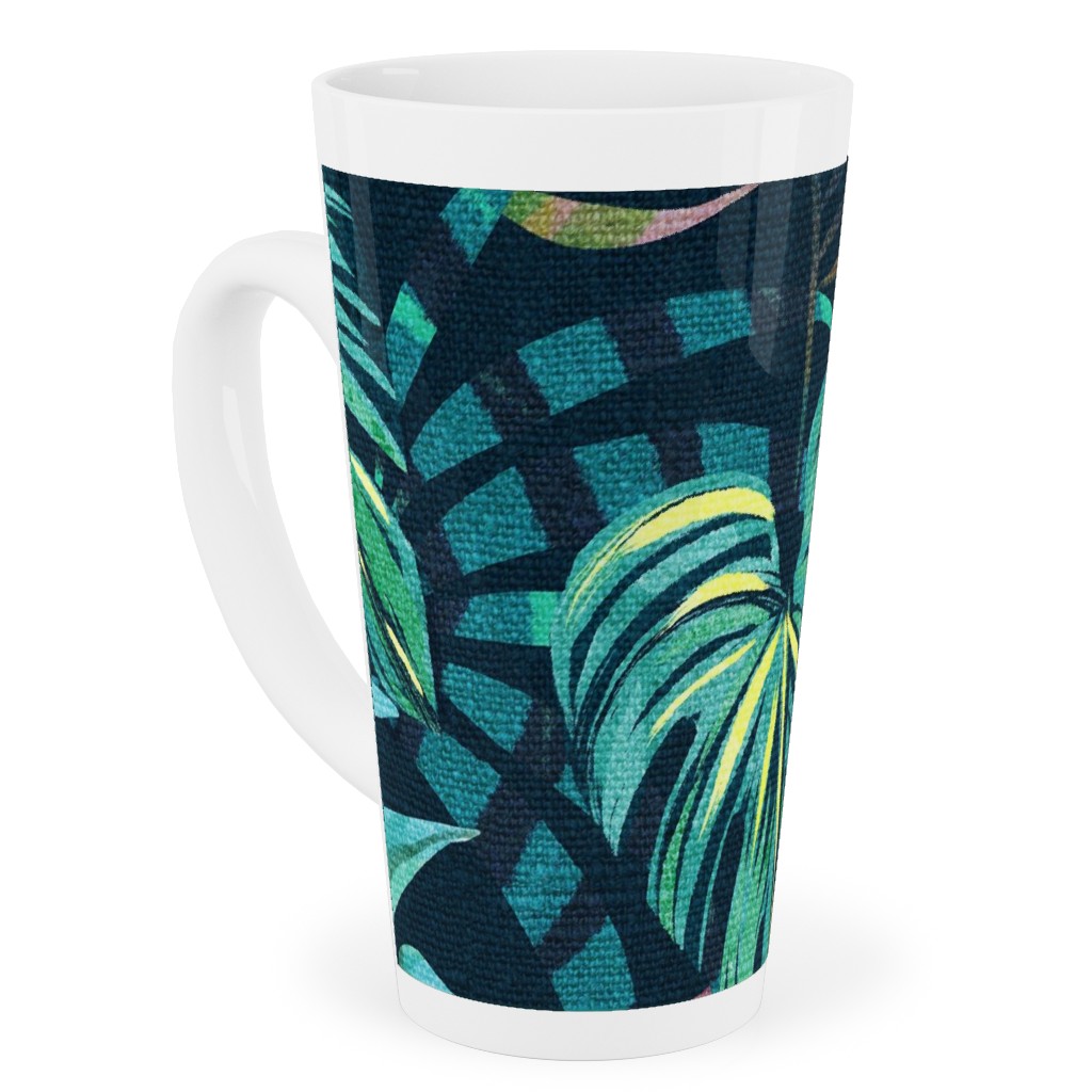 in a Tropical Mood Tall Latte Mug, 17oz, Green, Classic Green