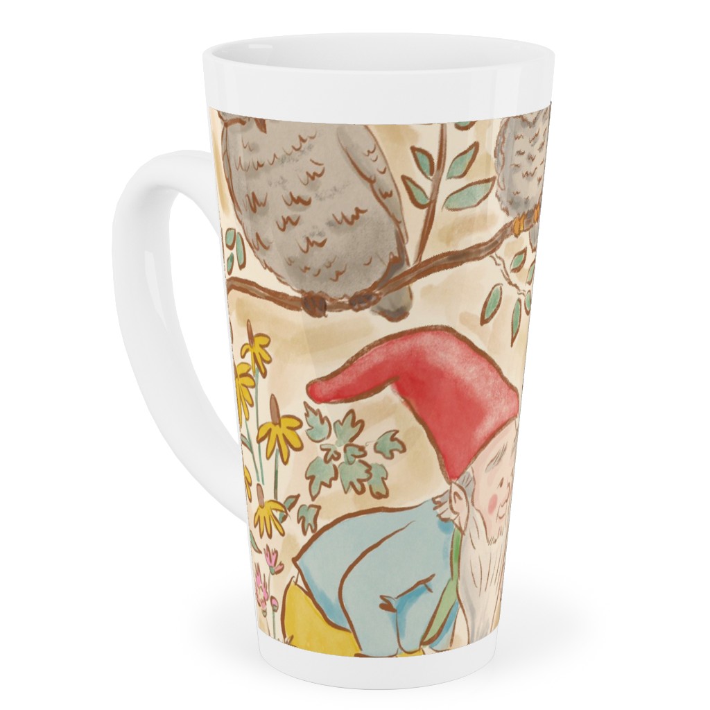 Woodland Gnomes - Multi Tall Latte Mug, 17oz, Beige