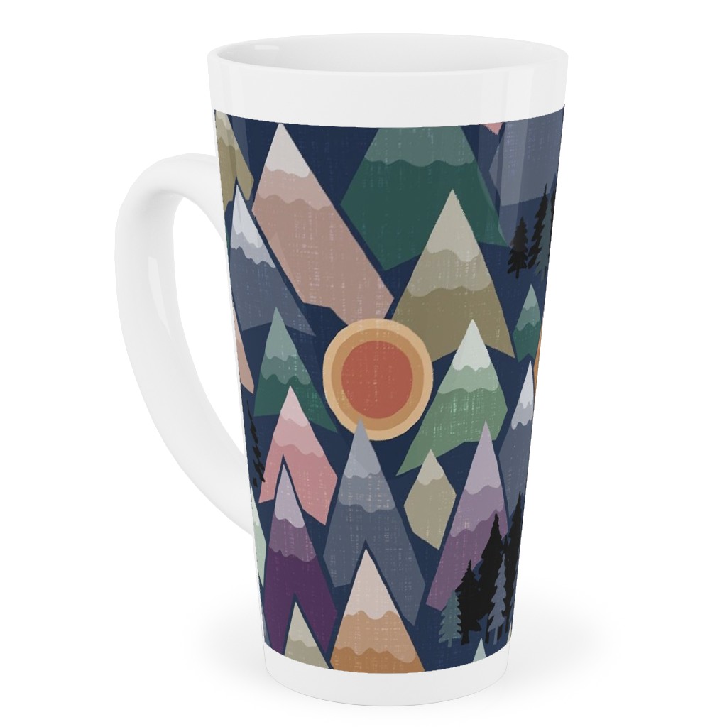 the Mountains Are Calling - Colourful Tall Latte Mug, 17oz, Multicolor