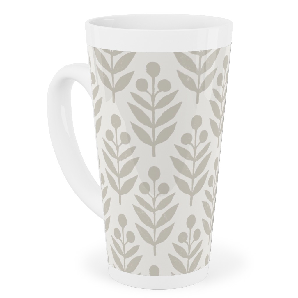 Lotti Quiet Tall Latte Mug, 17oz, Beige, Silver Lining