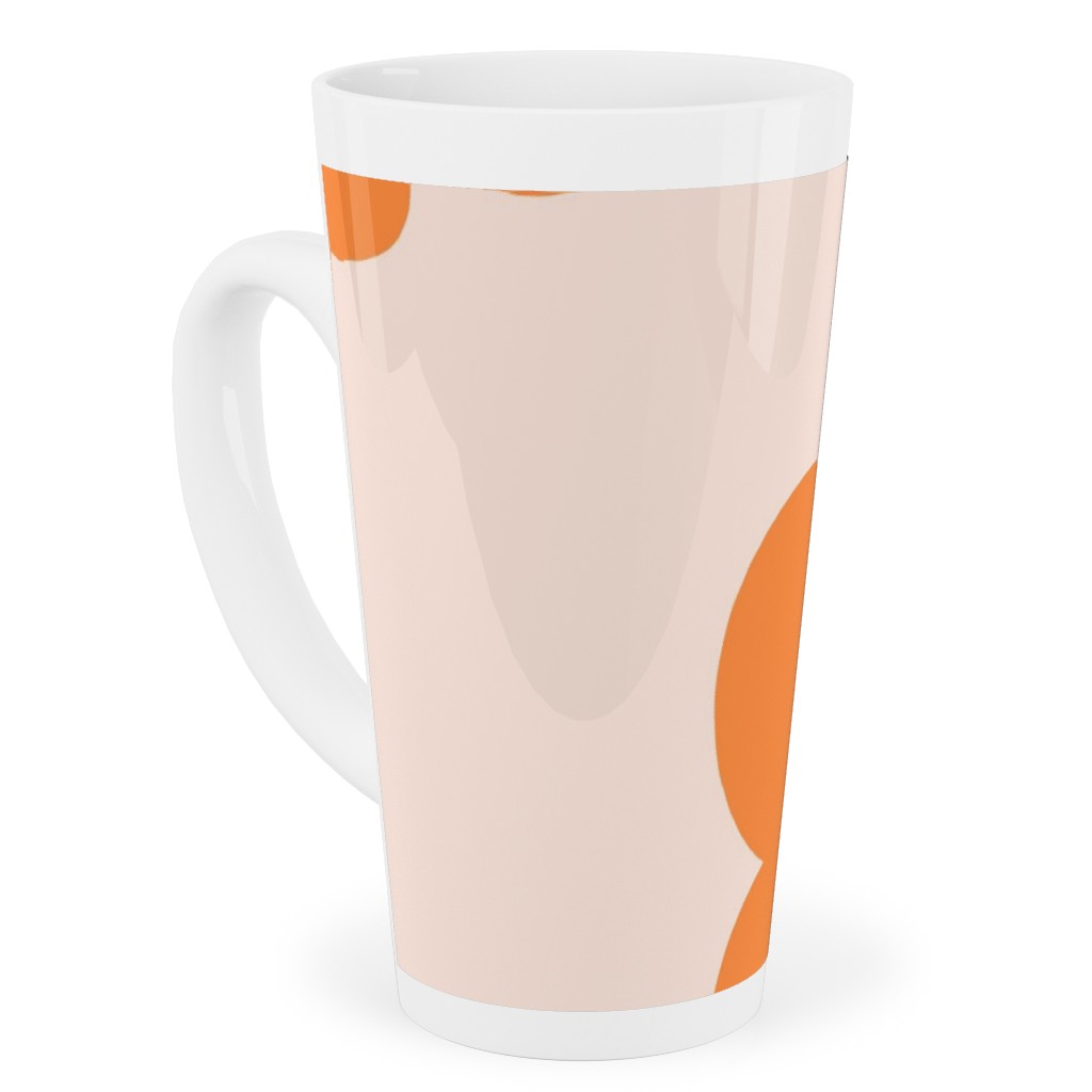 Smiley Floral - Orange Tall Latte Mug, 17oz, Orange, Orange