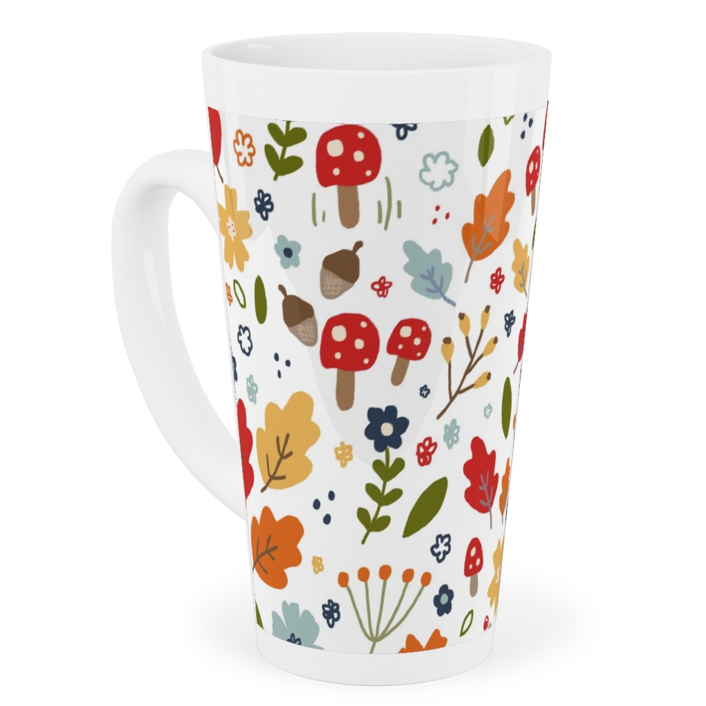 Woodland Floral - Multi Tall Latte Mug, 17oz, Multicolor