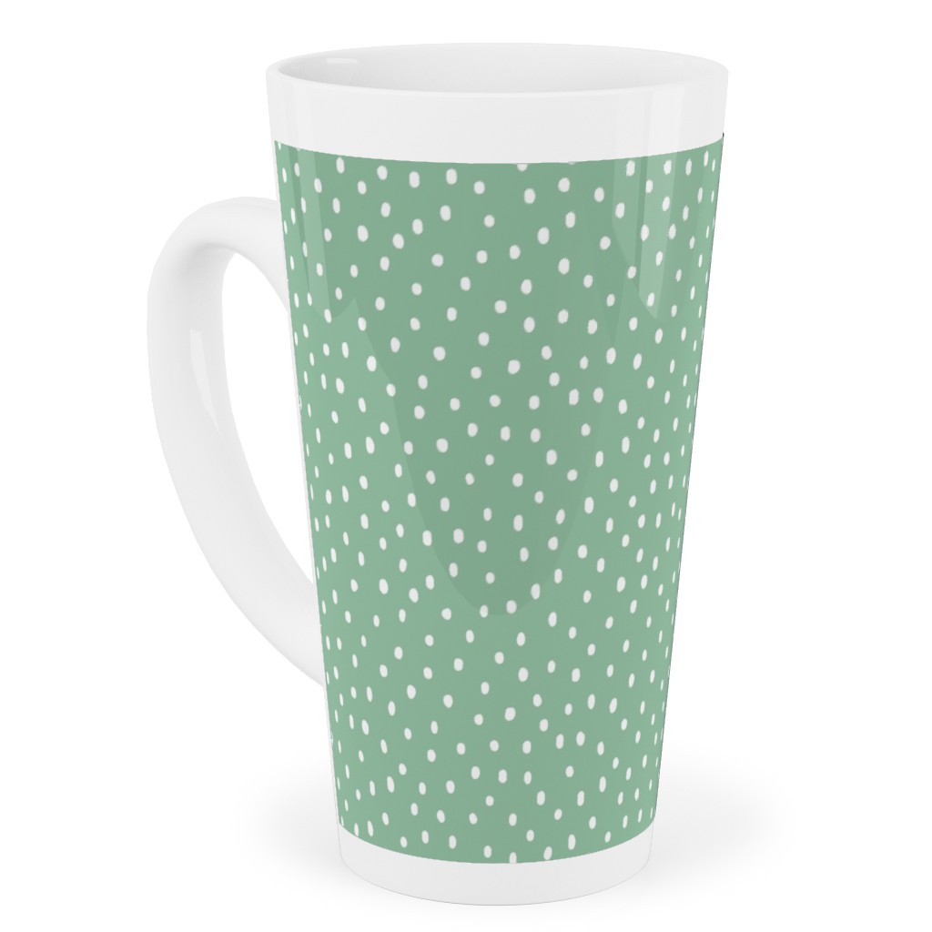 Joyful Bright Dots - Green Tall Latte Mug, 17oz, Green, Classic Green