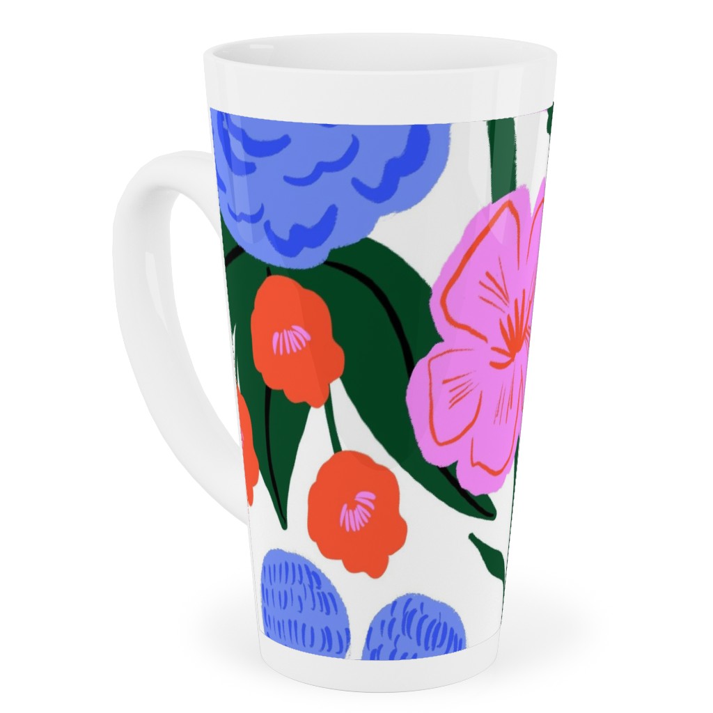 Garden Floral - Brights Tall Latte Mug, 17oz, Multicolor