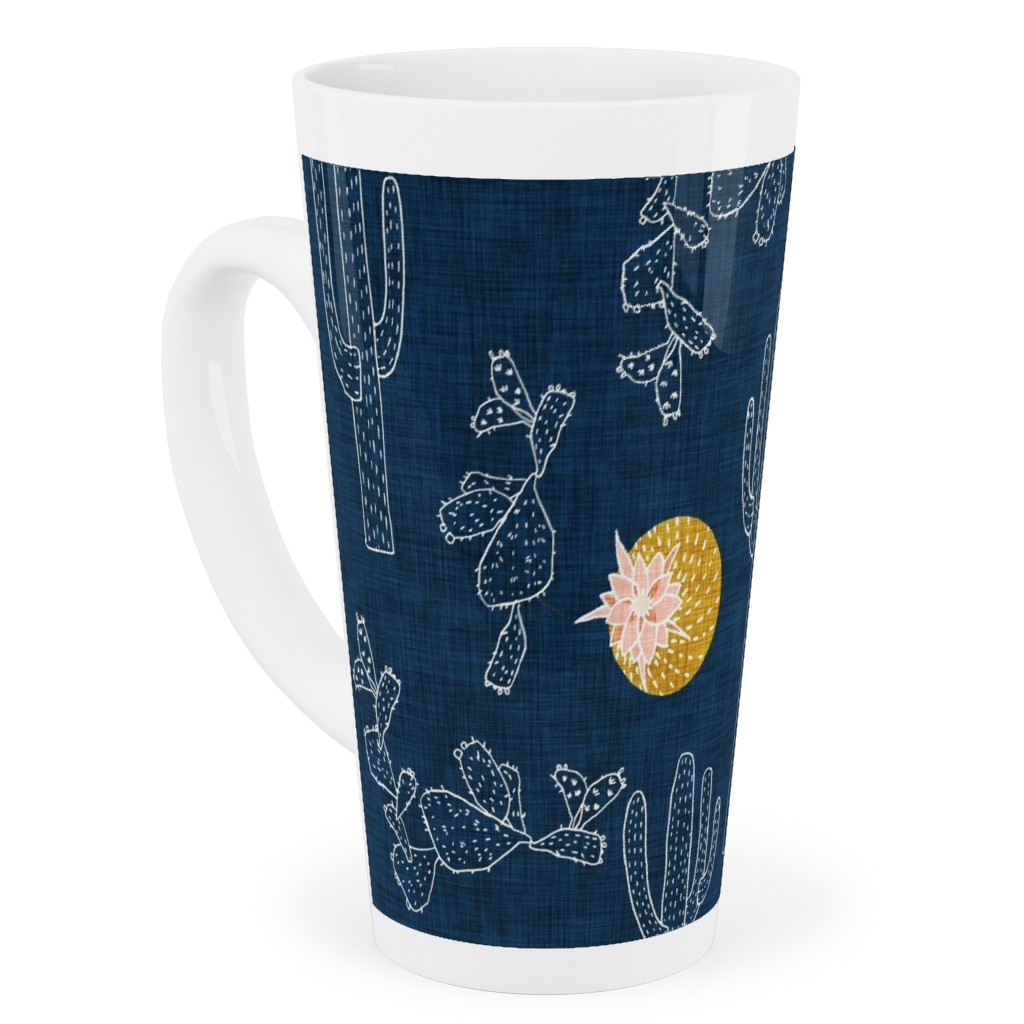 Cactus - Indigo Tall Latte Mug, 17oz, Blue, True Blue