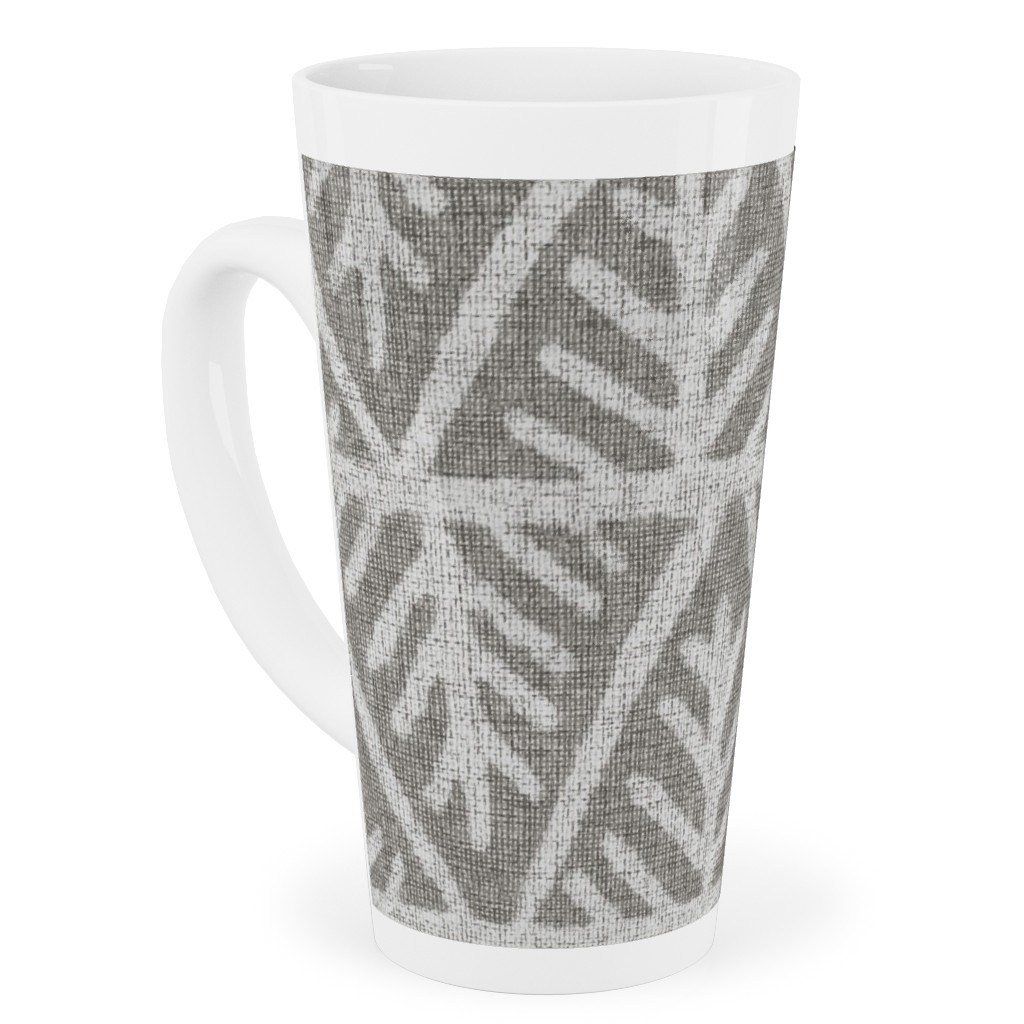 Textured Mudcloth Tall Latte Mug, 17oz, Gray