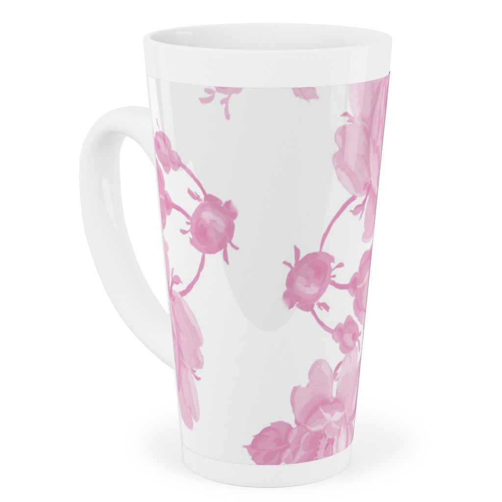 Saint Colette June Roses - Pink Tall Latte Mug, 17oz, Pink