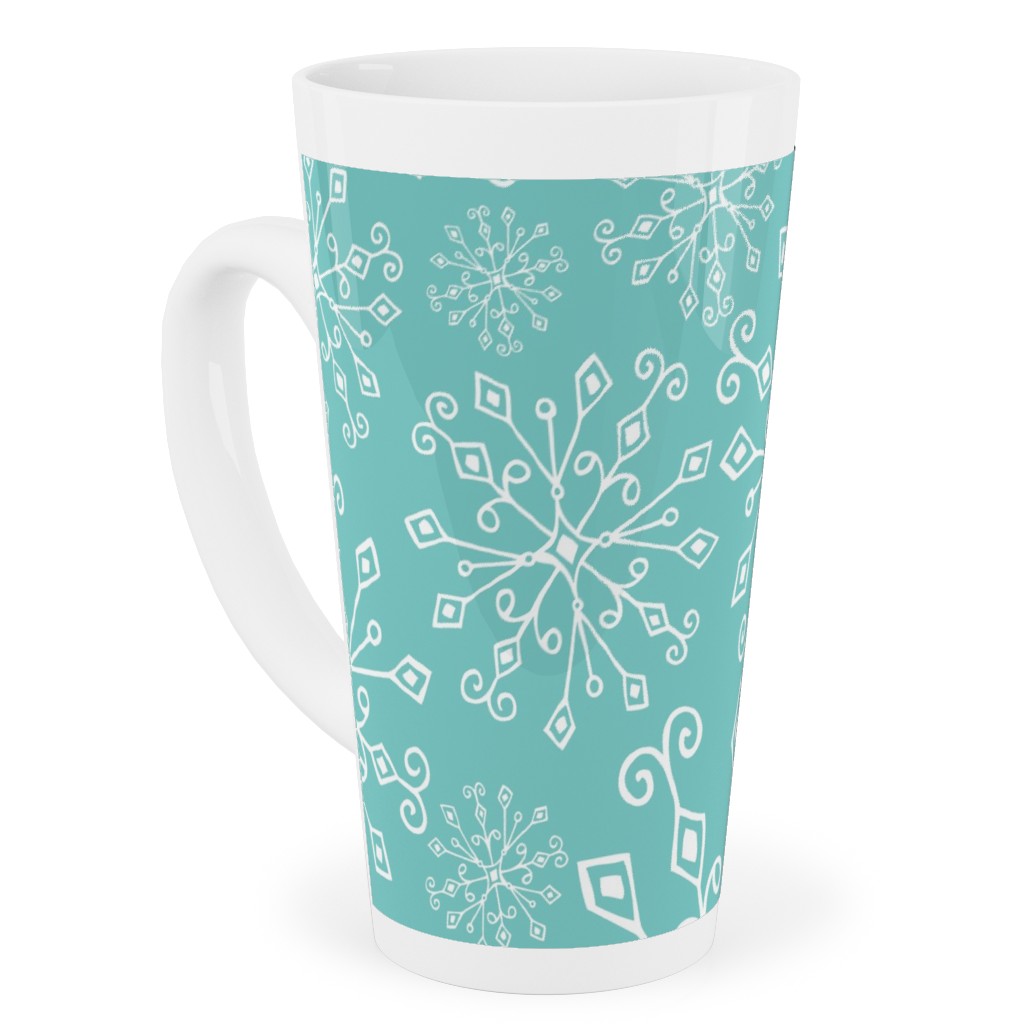 Frost Snowflakes Tall Latte Mug, 17oz, Blue