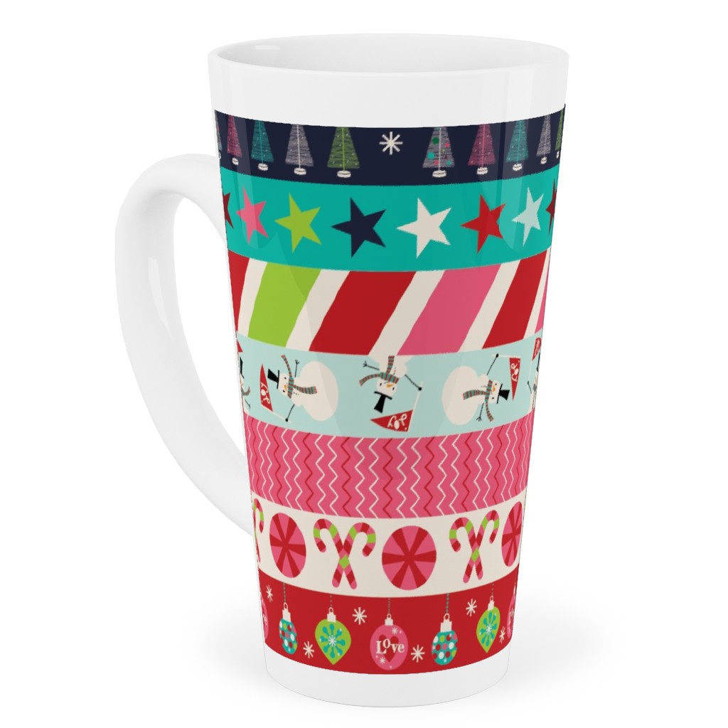 Washi Christmas Tall Latte Mug, 17oz, Multicolor