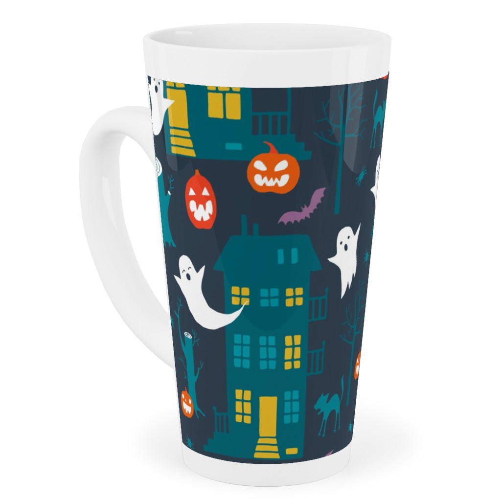 Haunted Halloween Houses - Multi Tall Latte Mug, 17oz, Multicolor