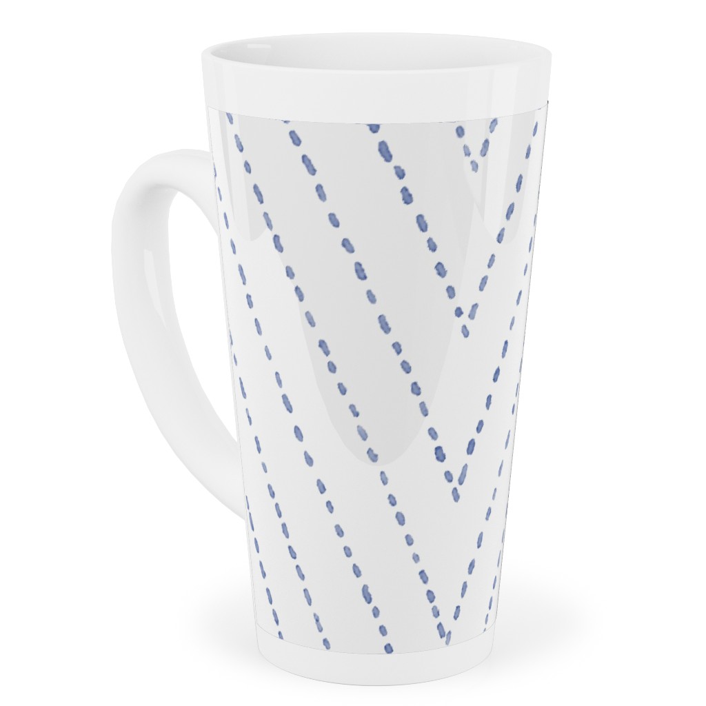 Painted Diamond Dash Tall Latte Mug, 17oz, White, Iron