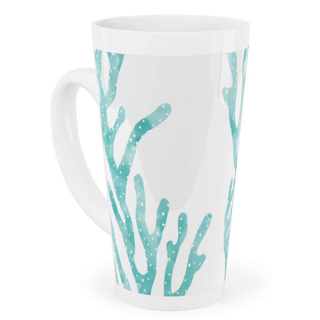 Coral Mermaid Tall Latte Mug, 17oz, Blue