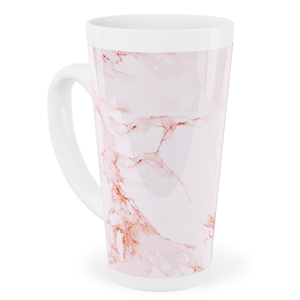 Marble - Blush Tall Latte Mug, 17oz, Pink