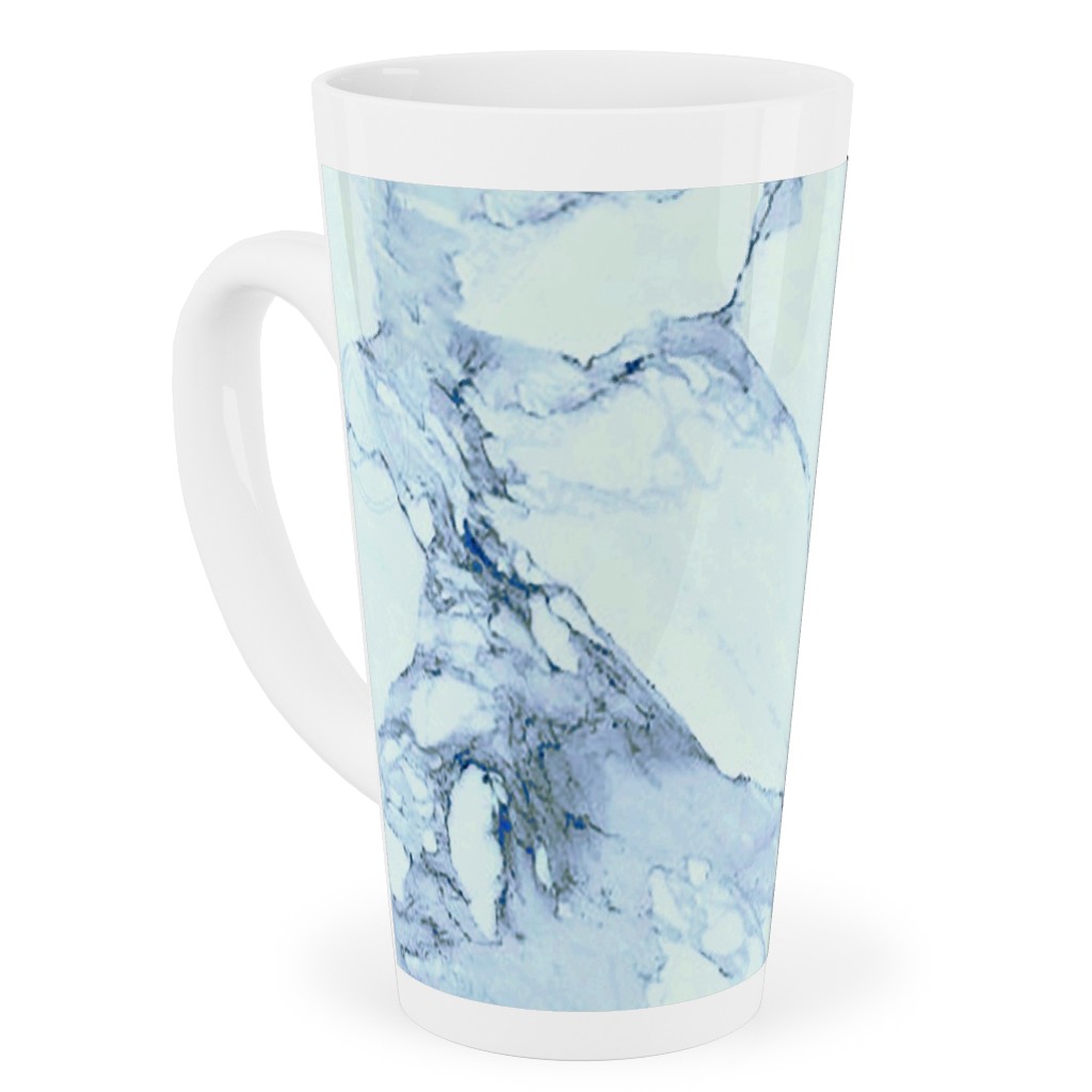 Marble - Blue Tall Latte Mug, 17oz, Blue