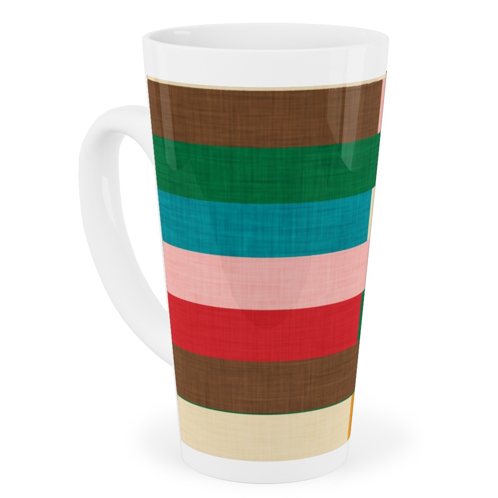 Kilim - Stripe - Multi Tall Latte Mug, 17oz, Multicolor