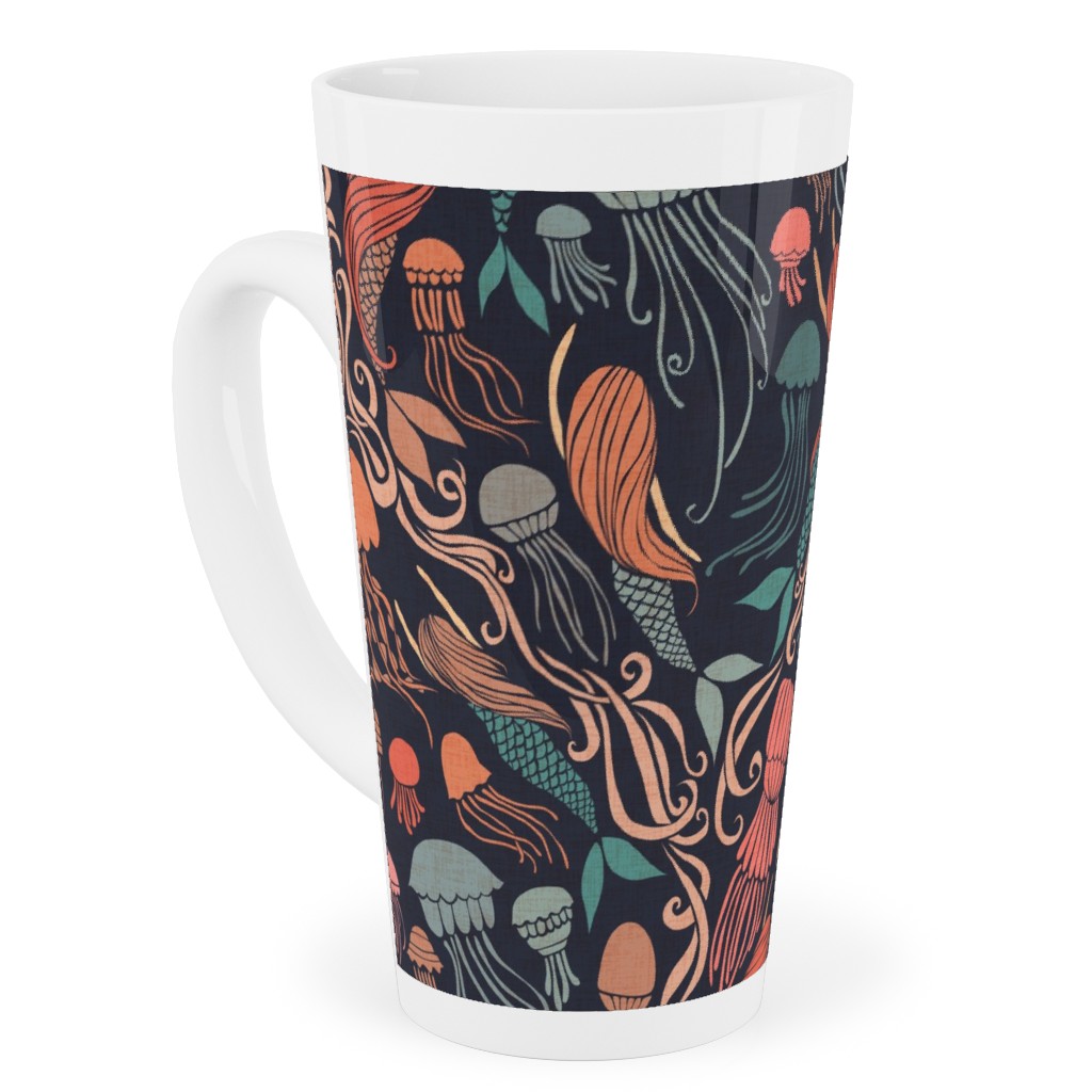 Mermaids and Jellyfish - Multi Tall Latte Mug, 17oz, Multicolor