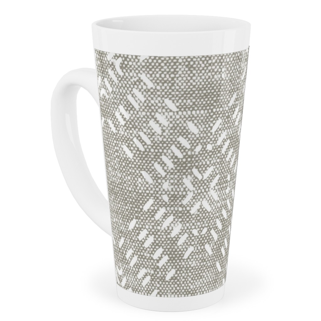 Modern Farmhouse Tile - Neutral Tall Latte Mug, 17oz, Gray, Gray