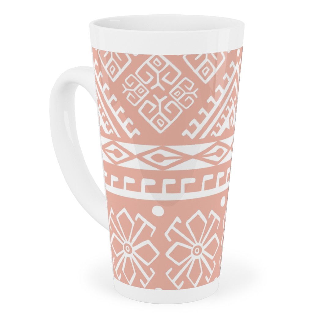 Grand Bazaar - Blush Pink Tall Latte Mug, 17oz, Pink, Bright Pink