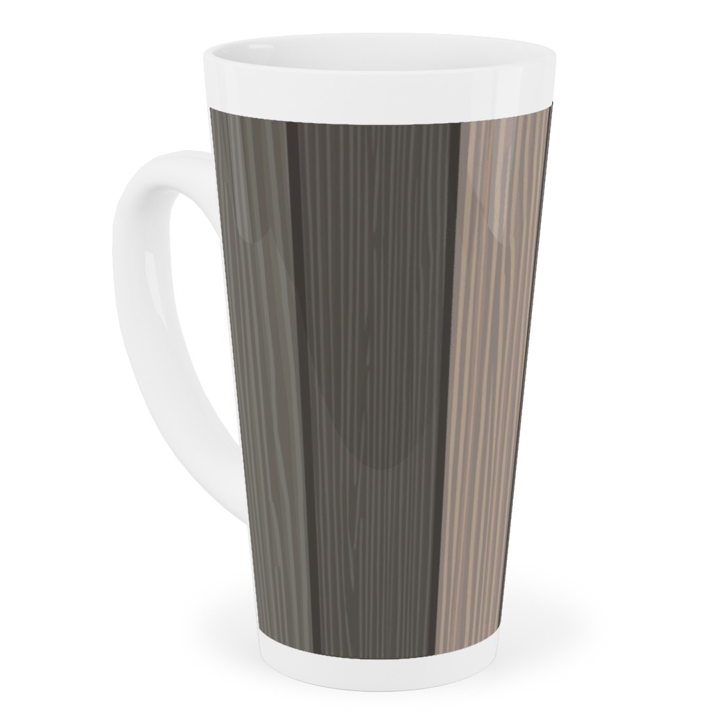 Old Wood Planks Driftwood - Brown Tall Latte Mug, 17oz, Brown