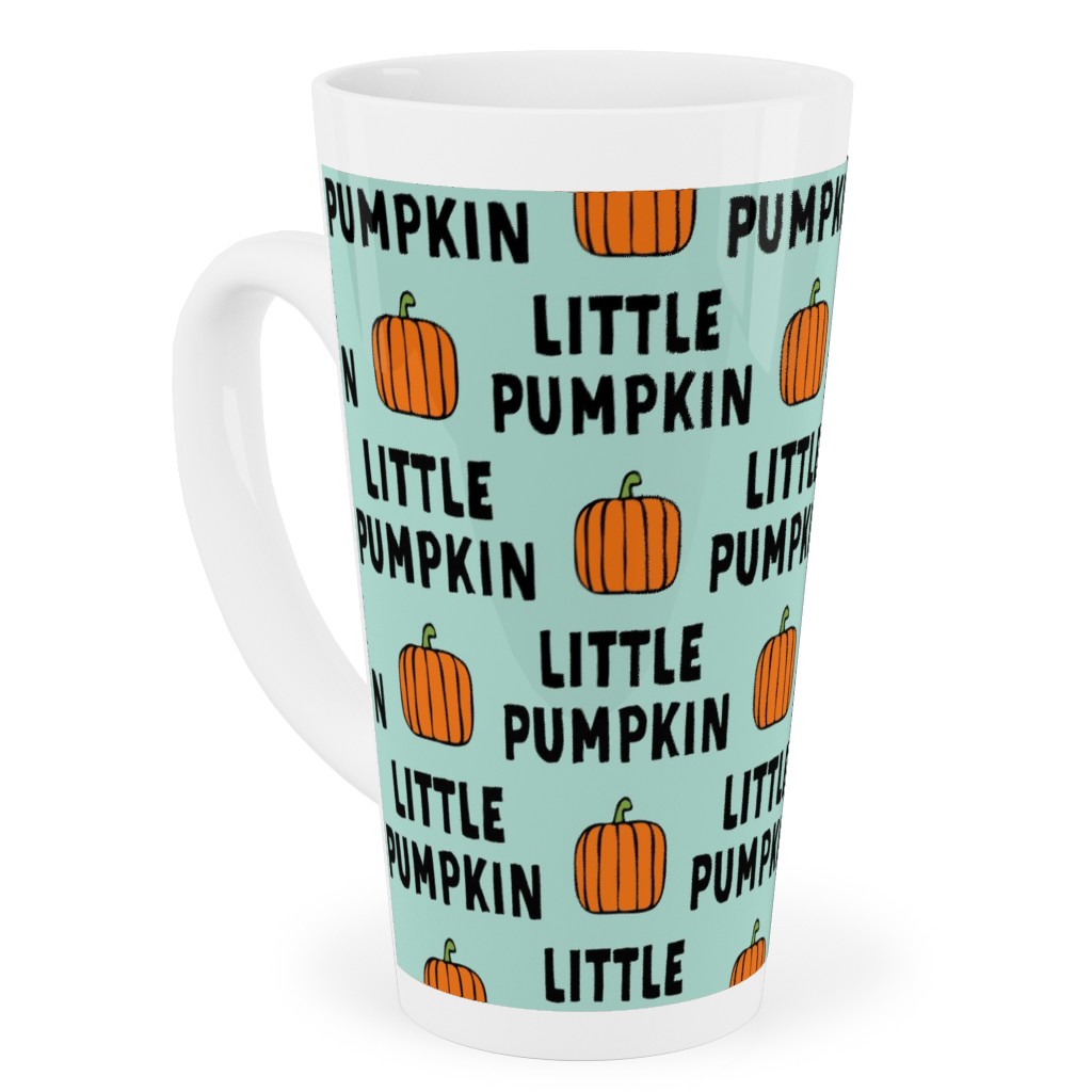 Little Pumpkin - Halloween - Aqua Tall Latte Mug, 17oz, Green, Classic Green