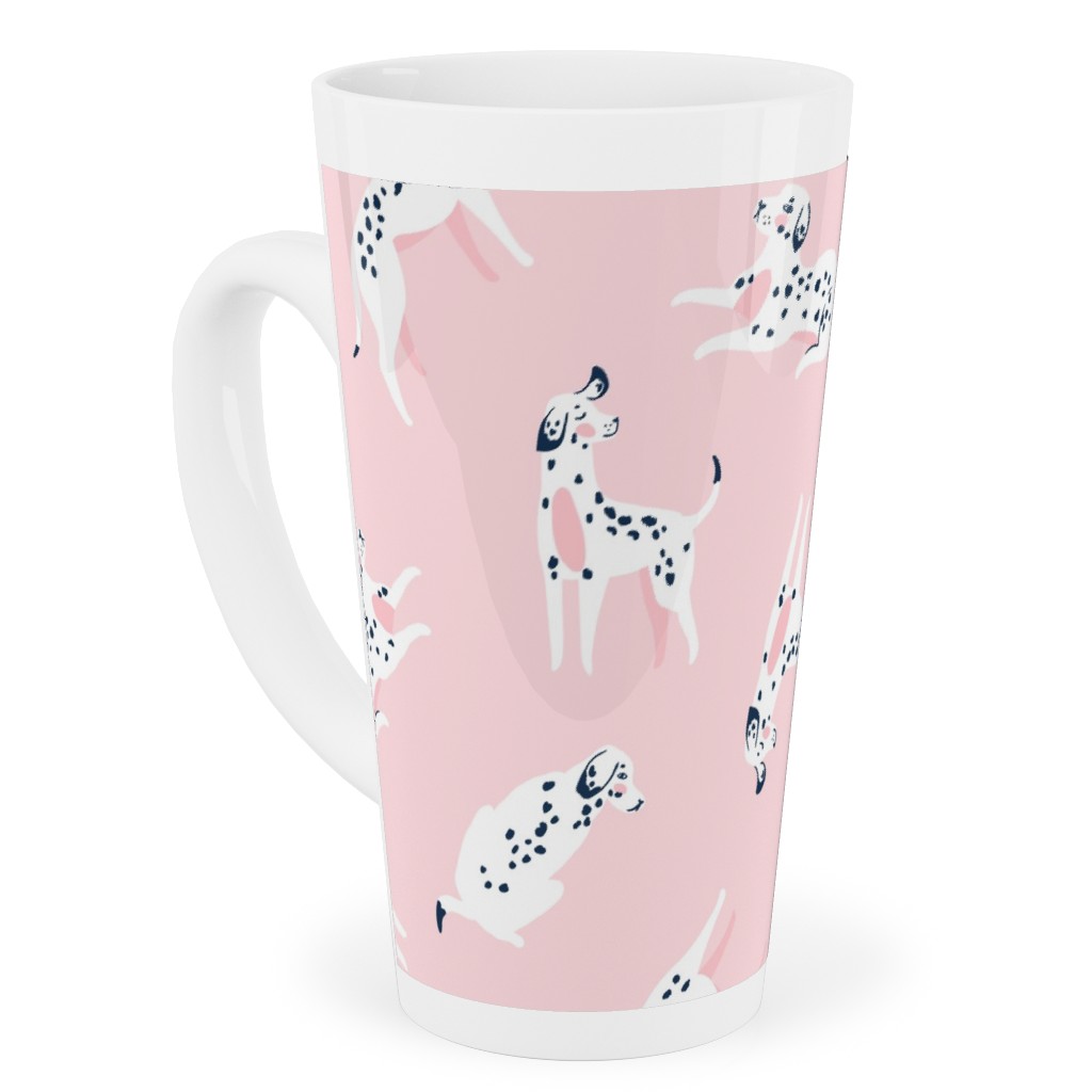 Funny Dalmatian - Pink Tall Latte Mug, 17oz, Pink