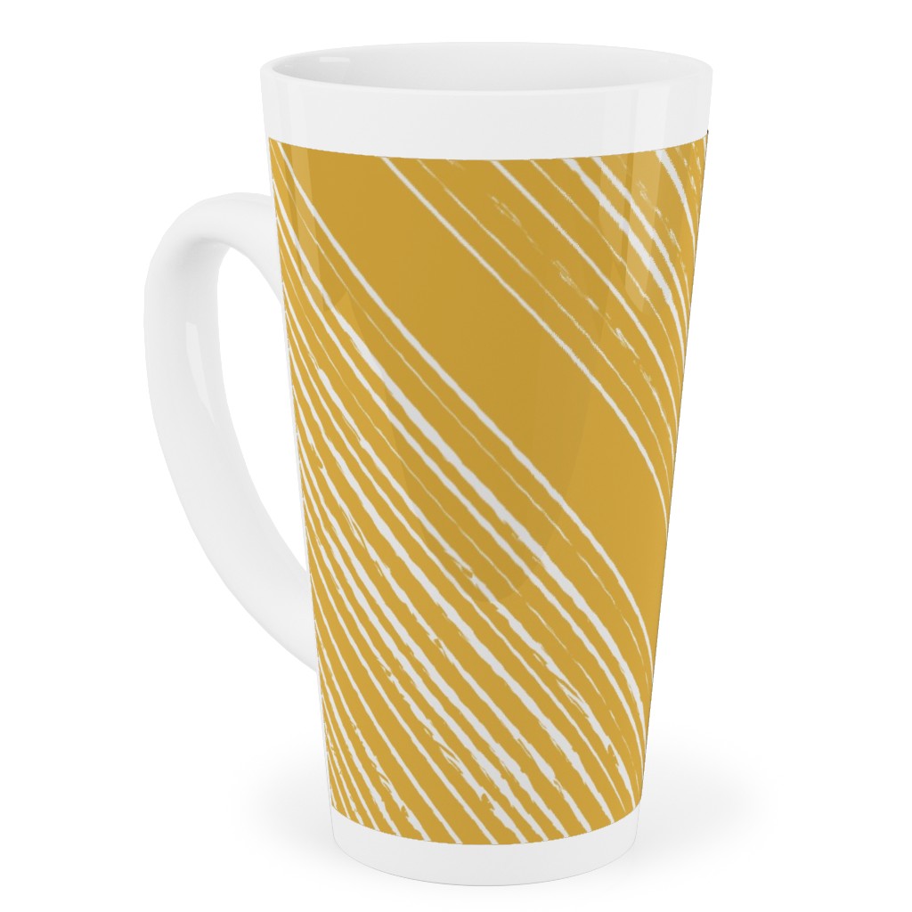Modern Farmhouse - Mustard Tall Latte Mug, 17oz, Yellow