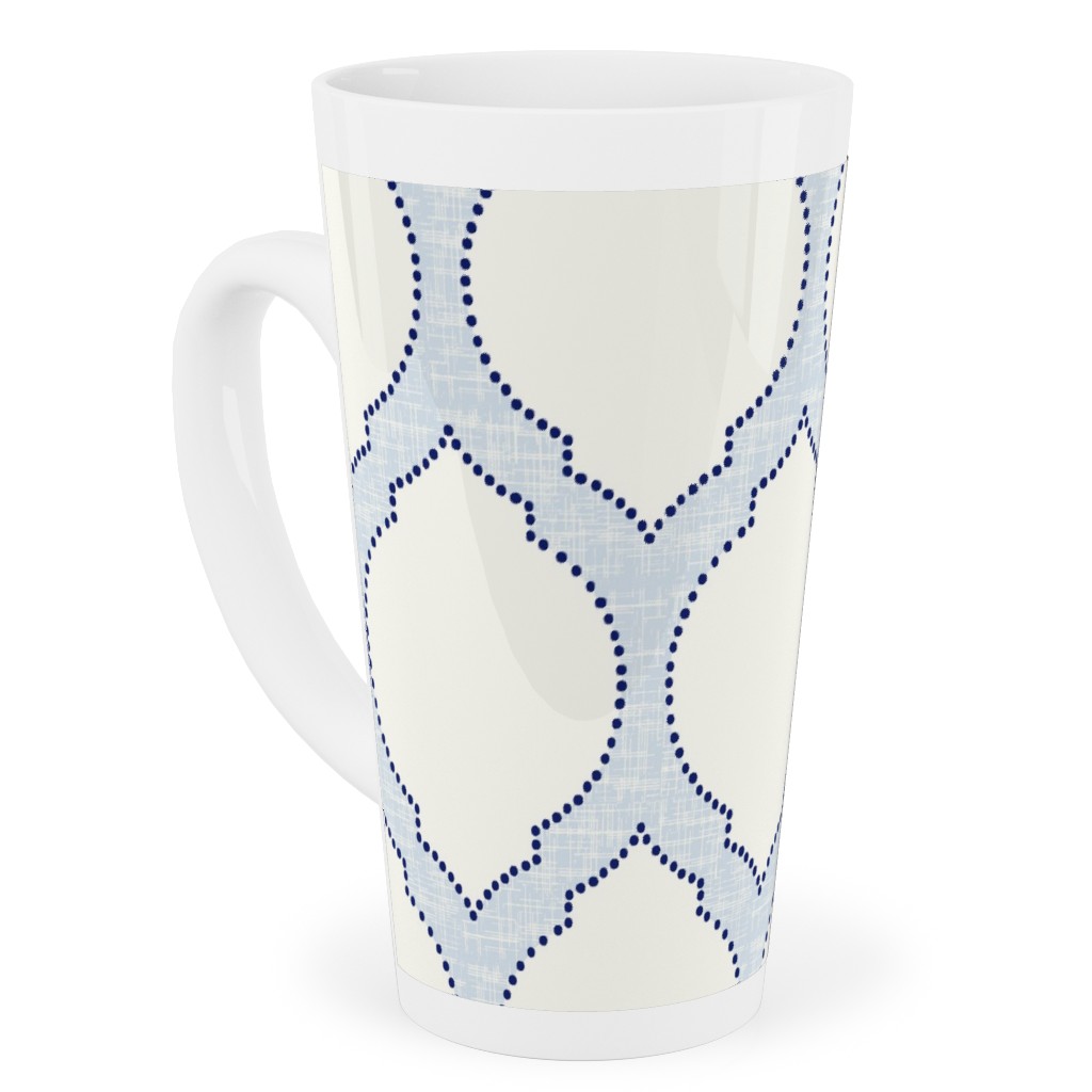 Moroccan Trellis - Light Blue Tall Latte Mug, 17oz, Blue