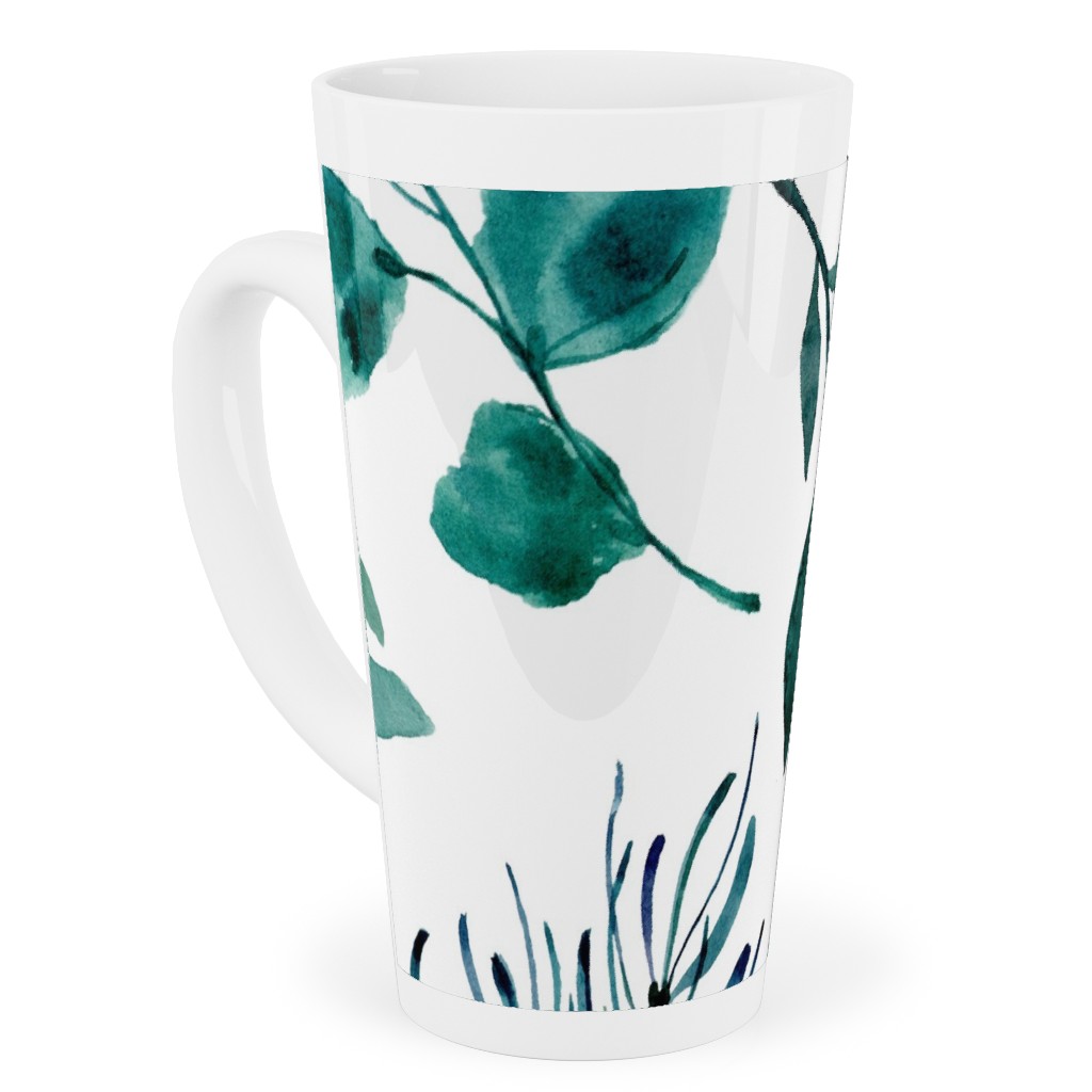 Leaves Nature Botanical Prints Tall Latte Mug, 17oz, Green