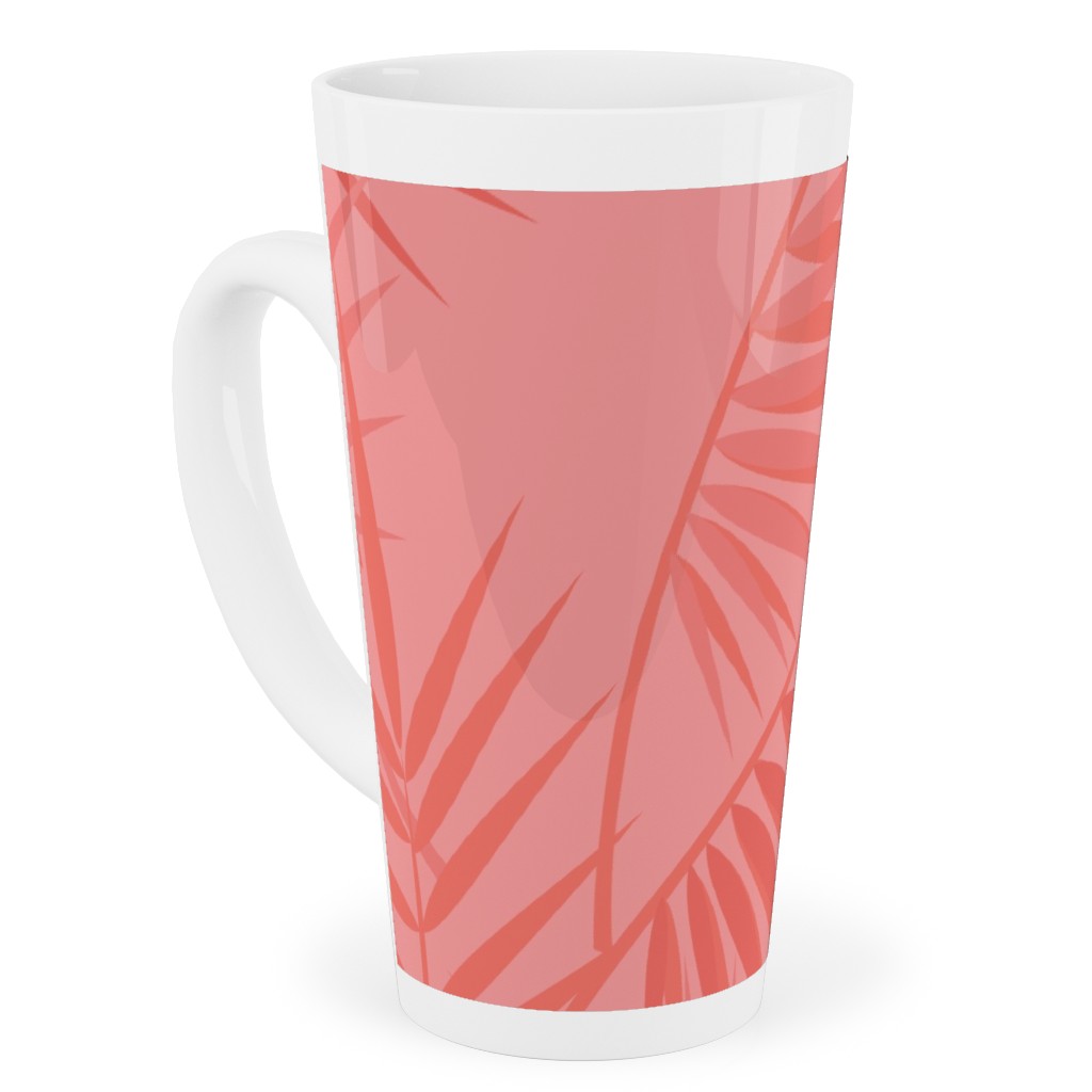 Tropical - Coral Tall Latte Mug, 17oz, Pink