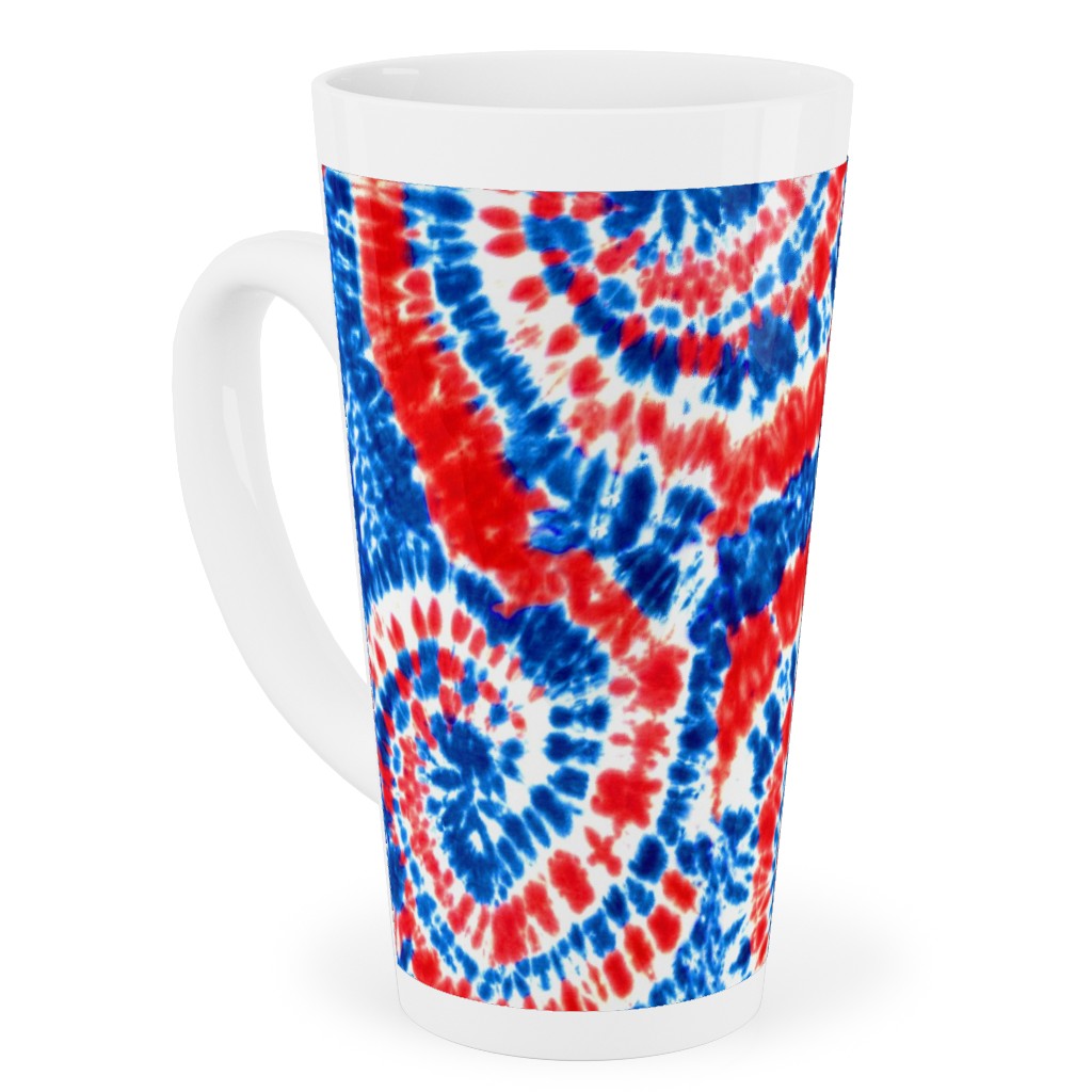 Tie Dye - Red White and Blue Tall Latte Mug, 17oz, Multicolor