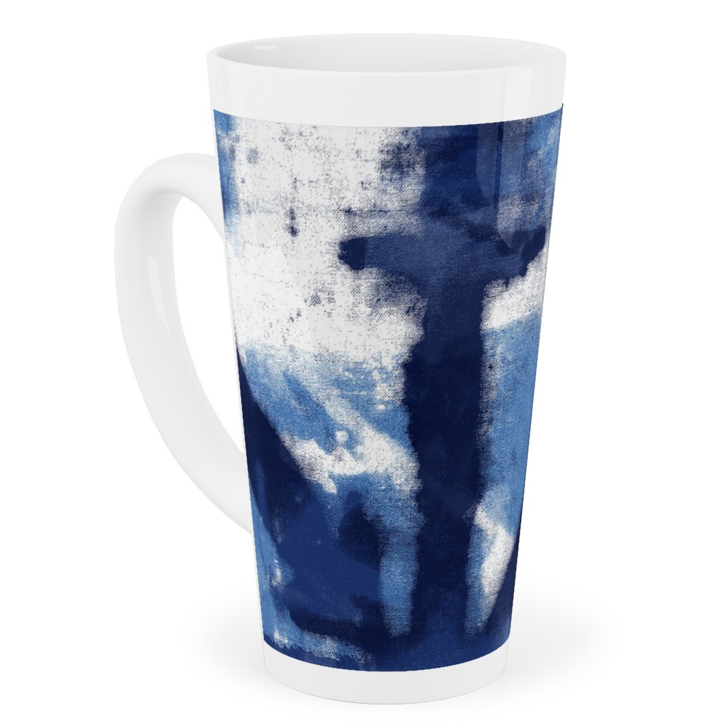 Shibori - Indigo Tall Latte Mug, 17oz, Blue