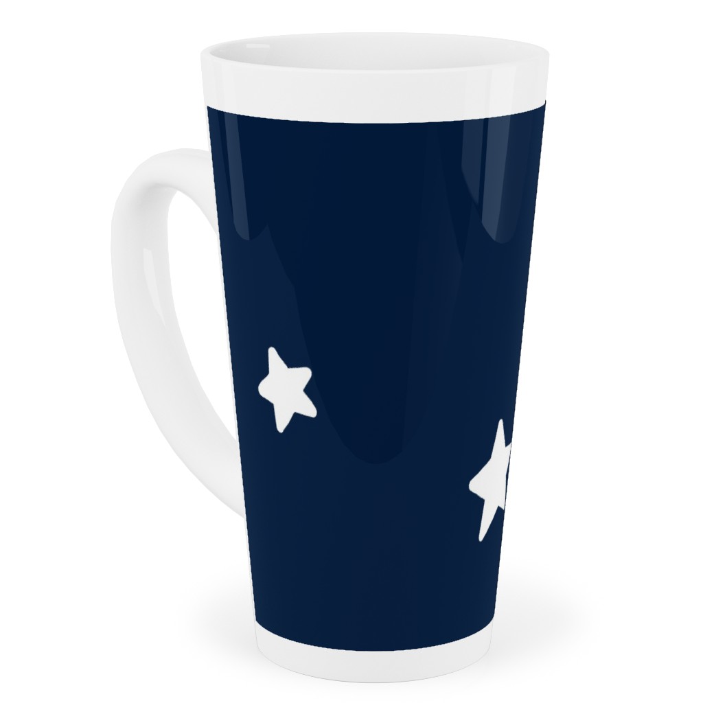 Stars Tall Latte Mug, 17oz, Blue