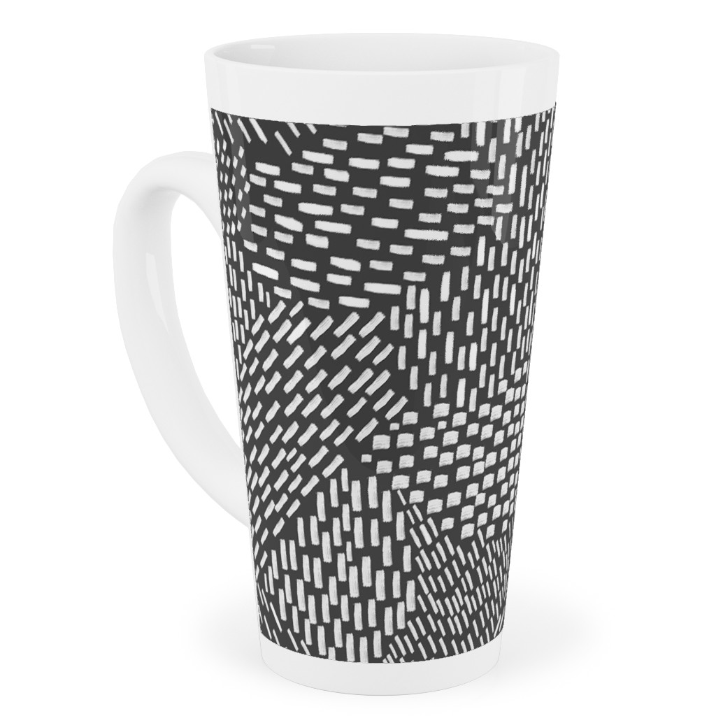 Abstract Brushstrokes Tall Latte Mug, 17oz, Black