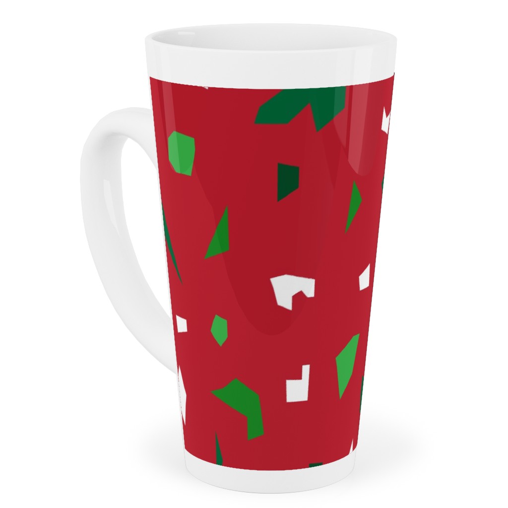 Christmas Terrazzo Tall Latte Mug, 17oz, Red