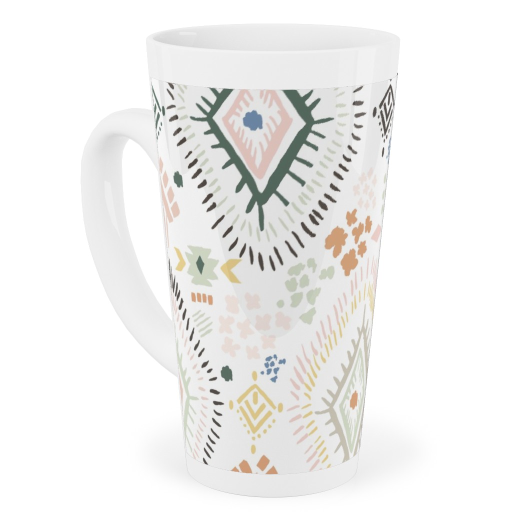 Modern Aztec - Multi Tall Latte Mug, 17oz, Multicolor