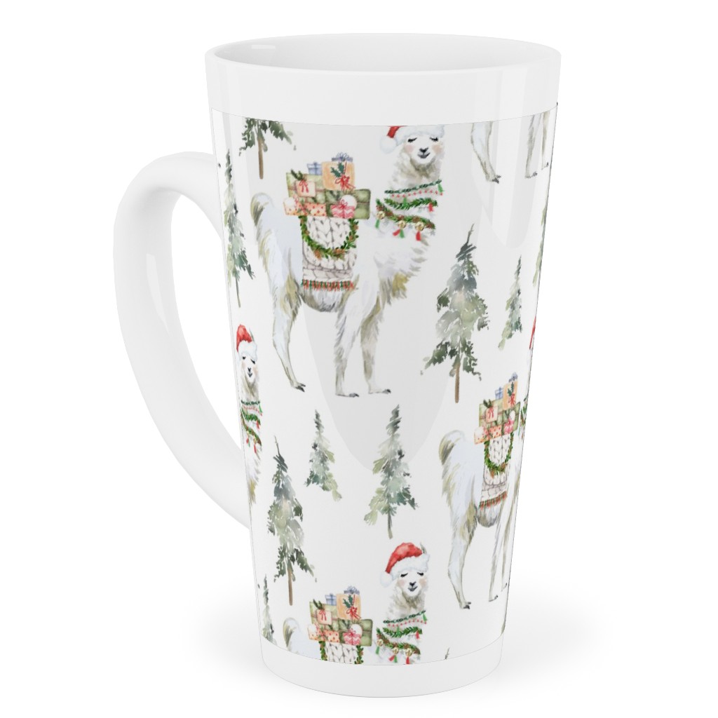 Winter Christmas Llama Tall Latte Mug, 17oz, Multicolor