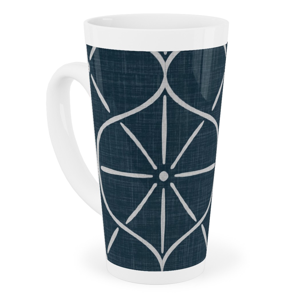 Ovalesque - Blue Tall Latte Mug, 17oz, Blue