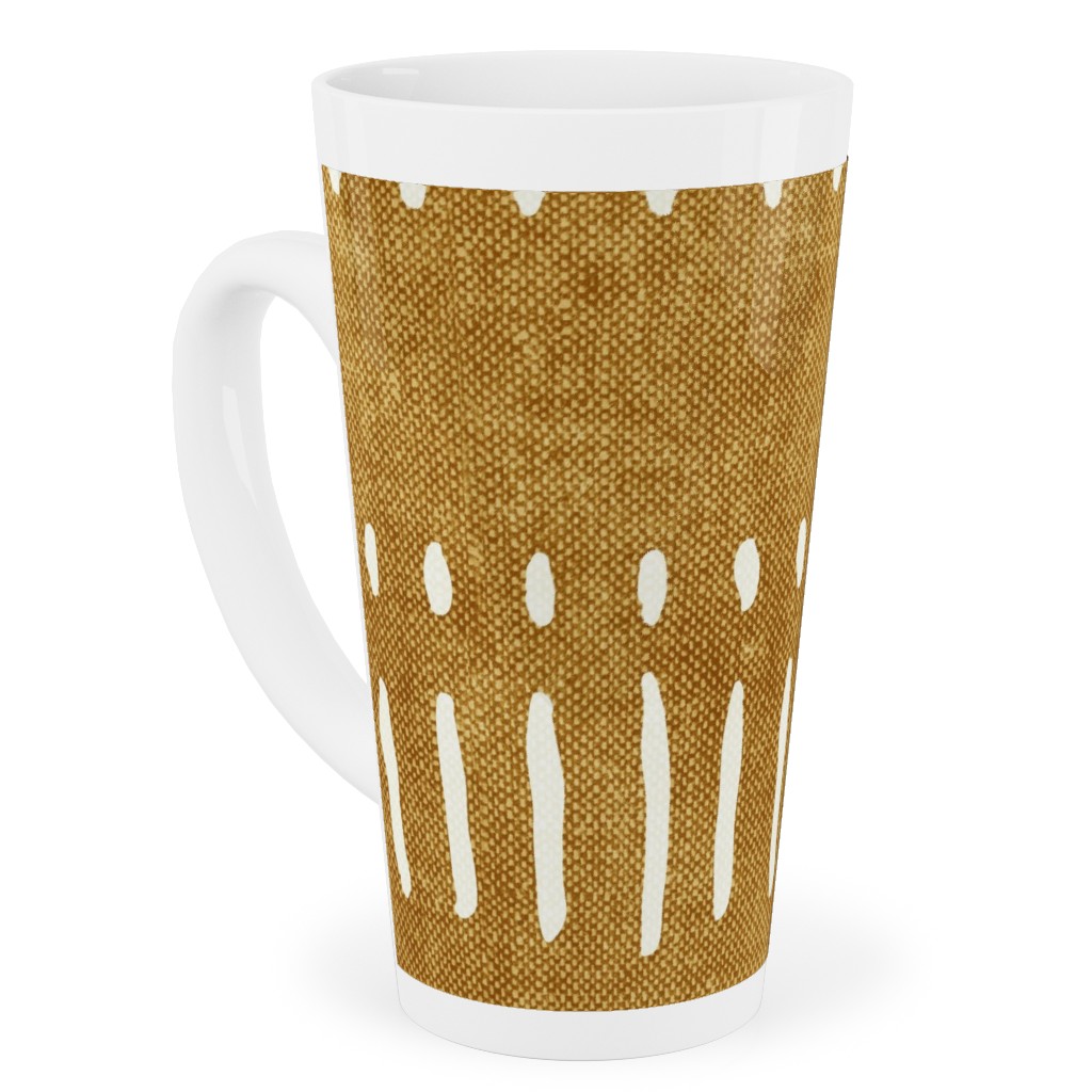 Dash Dot Stripes Tall Latte Mug, 17oz, Yellow