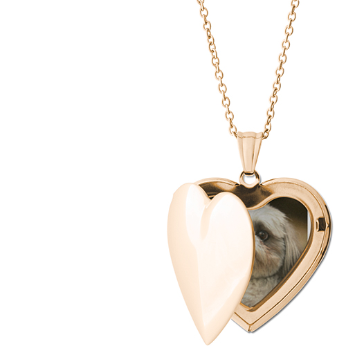 Always With Me Locket Necklace, Gold, Heart, None, Gray